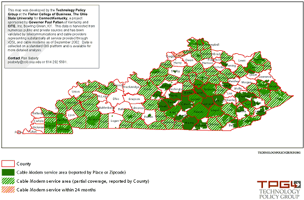 Kentucky Cable Internet Map - Click for Larger Version