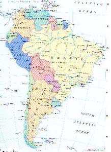 A map of South America