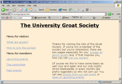 Screen shot: good version of Groat page