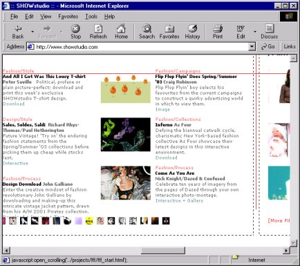 Screen shot of http://www.showstudio.com