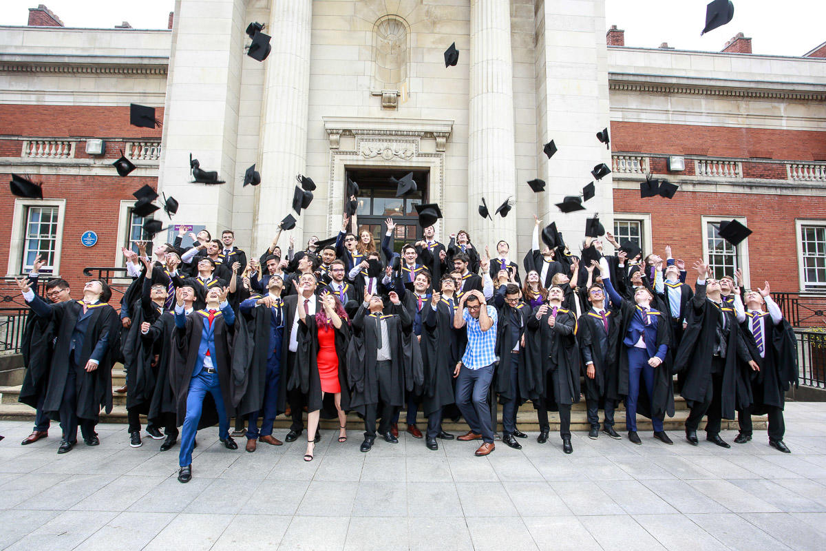 Are these graduates the future of your organisation? If you want them to be, you need to engage early and often with students before they graduate. This will increase your chances of recruiting them. University of Manchester graduates celebrating their graduation outside the Samuel Alexander building with photobombing by Gavin Brown 🎓
