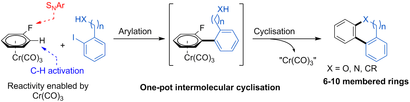 Cover image for A Direct Arylation‐Cyclisation Reaction for the Construction of Medium‐Sized Rings