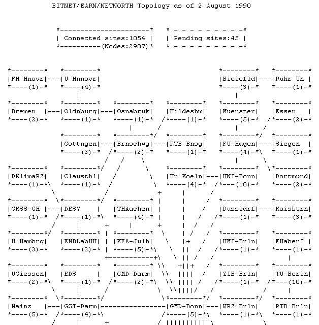 BITNET map - click for full map