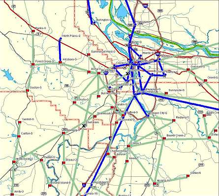Oregon Fibre Route map - click for larger image