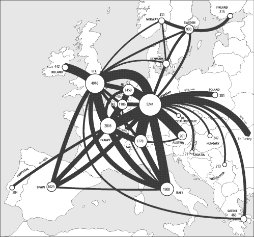 TeleGeography Flow map - click for larger image