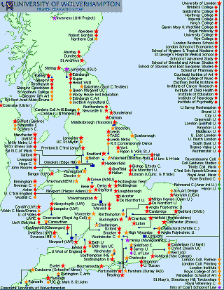 Map Uk Universities UK Academic Map - click to try the map