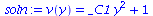 v(y) = `+`(`*`(_C1, `*`(`^`(y, 2))), 1)