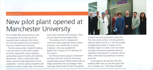 New pilot plant opended at Manchester University