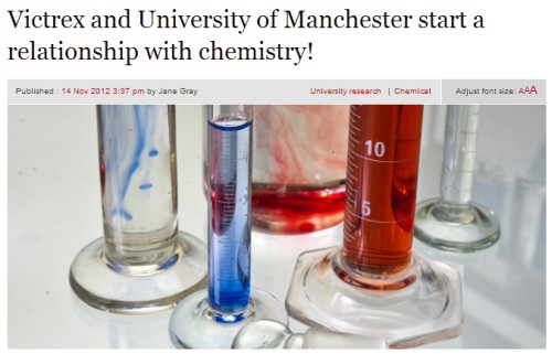 Victrex and University of Manchester start a relationship with chemistry!