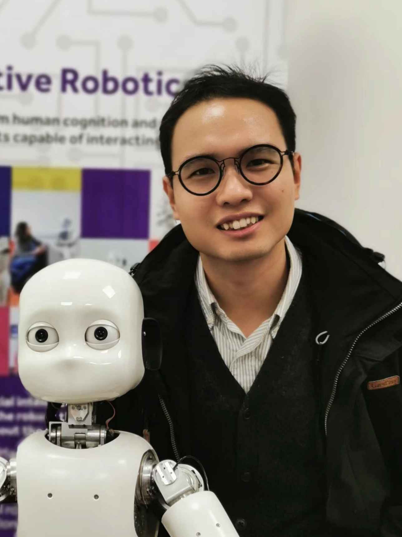 Dr. Researcher with Robot